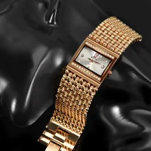 Top De Luxe Strass Bracelet Dames Montre Large Mode Montre En Or Rose Femmes Montres Horloge saat relogio feminino montre femme