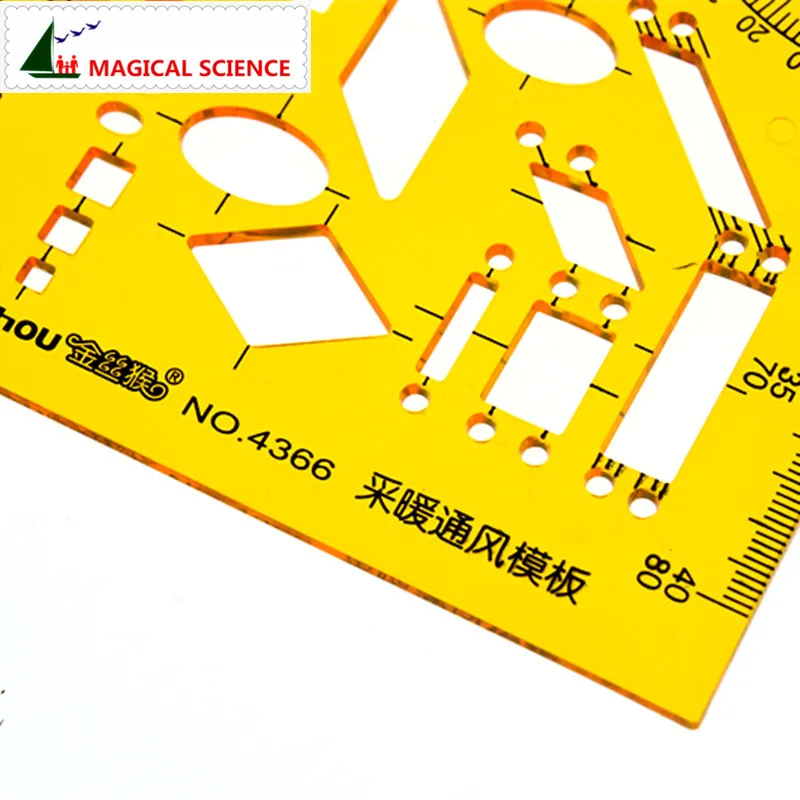 Отопление вентиляция шаблон для рисования пластиковая линейка для студентов Гибкая JSH4366