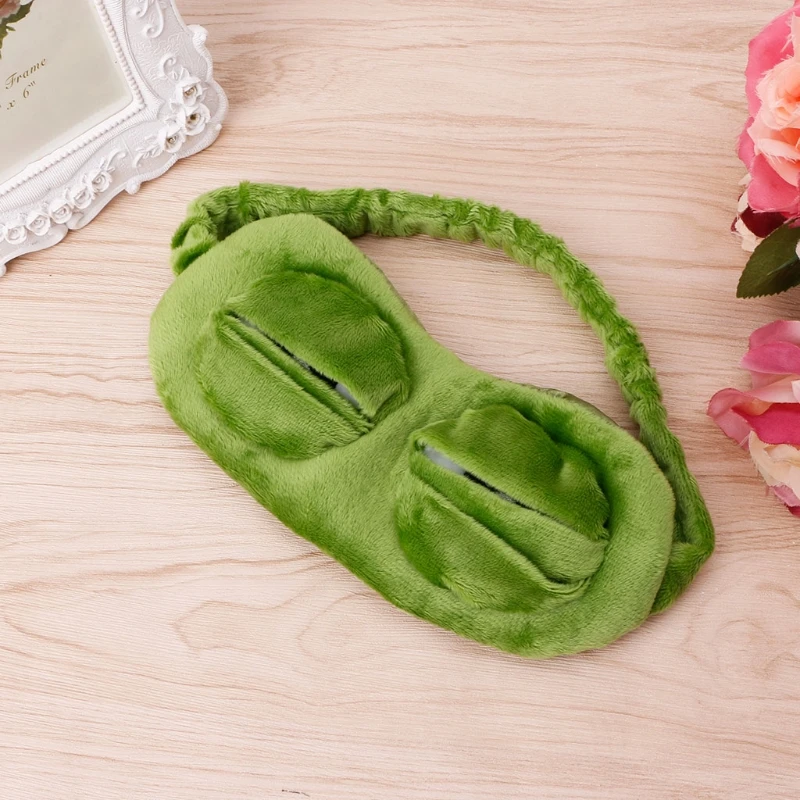 Путешествия 3D лягушка маска для глаз сна мягкий плюшевый мягкий тент отдых расслабляющий повязка на глаза Забавный зеленый подарок