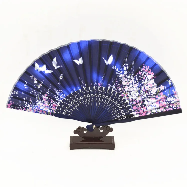 Butterfly Cherry blossoms Hand Fan Classic Adult Women Chinese Silk