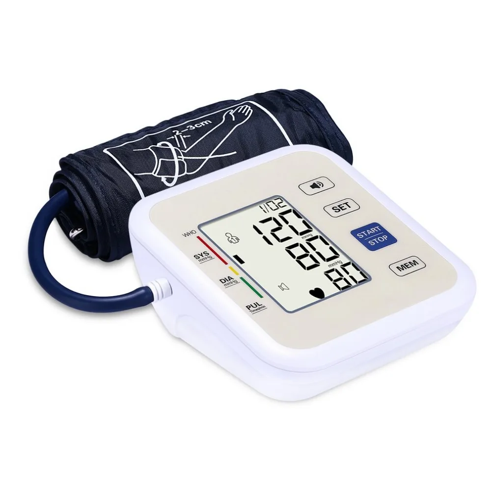 

Automatic Upper Arm Style Electronic LCD Display Blood Pressure Monitor Voice Heart Beat Meter Household Sphygmomanometer Pro