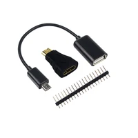 3 in 1 Raspberry Pi Zero Accessories kit Mini HDMI to HDMI Adapter + OTG Cable + 20 pin GPIO Header for Raspberry Pi Zero W/1.3