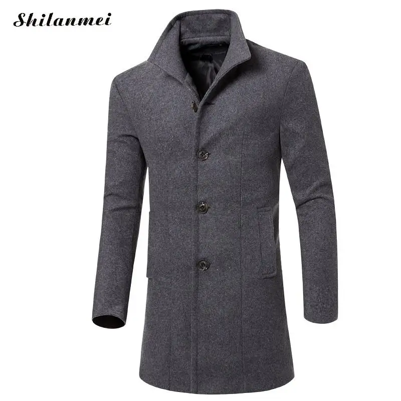 Hiver Vestes Pardessus Long Plus Survêtement army burgundy navy Taille Blue Hommes M 3xl Black Manteau La Fit Moyen gray Casual Affaires Chaud Green Laine Mode Slim ZPXiku