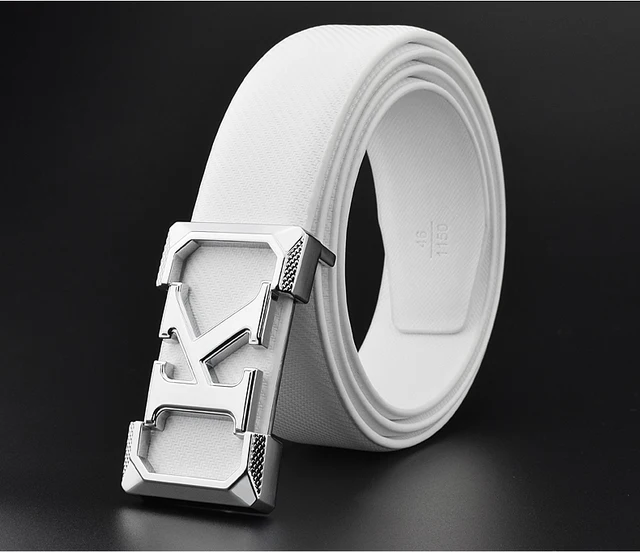 Designer Belt White Men, Designer White Belt G, White Belt Design