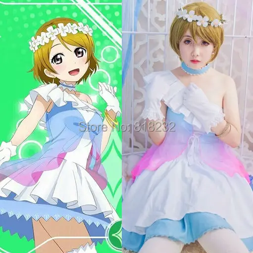 

Love Live School Idol Project Koizumi Hanayo Chiffon Tee Dress Uniform Outfit Anime Cosplay Costumes