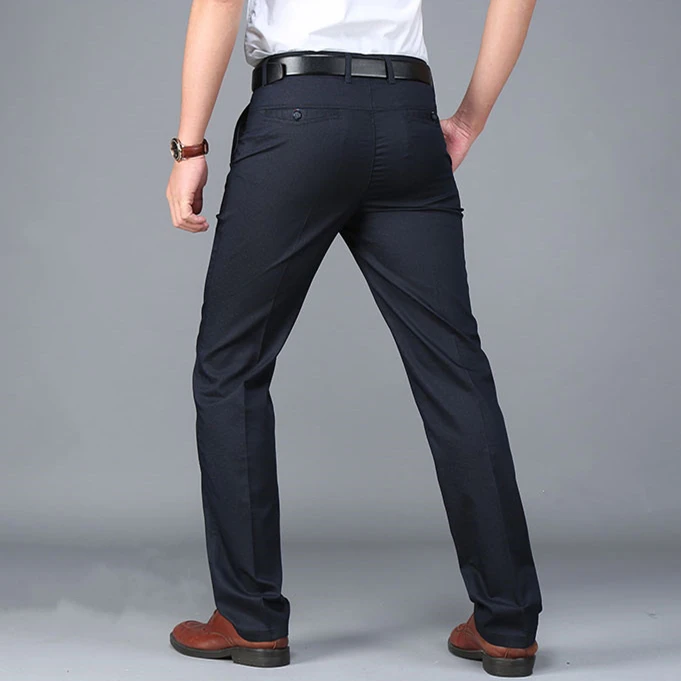 Брендовая одежда формальные мужские повседневные брюки мужские костюмные брюки высококачественные хлопковые деловые прямые брюки в западном стиле Hombre - Цвет: M068