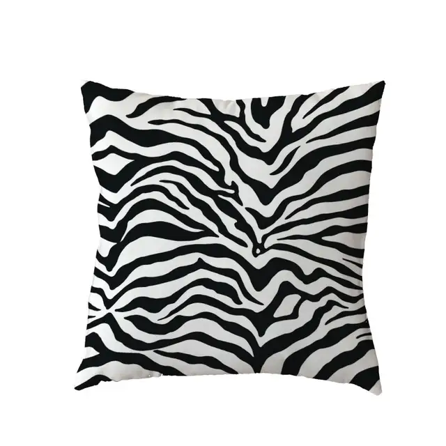 Us 1 58 30 Off Simple Watercolor Style Cushion Cover Black White Zebra Stripes Home Bedroom Sofa Gift Decor Polyester Peach Skin Pillow Cases In