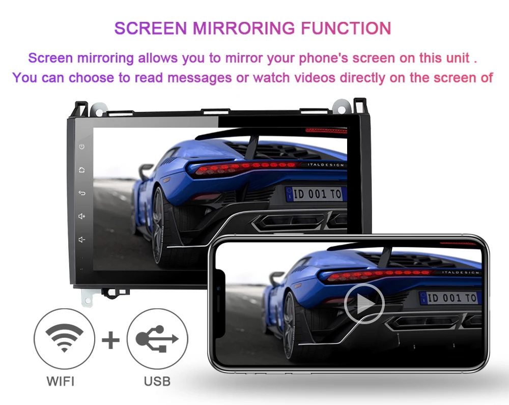 Top 2 din android 9.0 Car Multimedia GPS Head unit for Mercedes Benz B200 A B Class W169 W245 Viano Vito W639 Sprinter W906DVD Radio 6