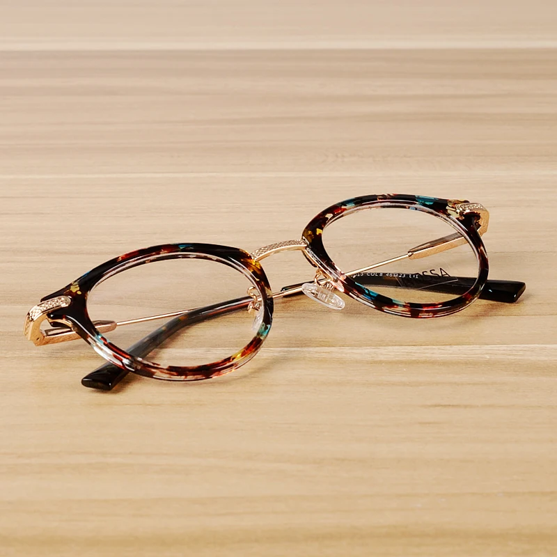 Tanie NOSSA vintage, w kwiaty okulary ramka kobiety mężczyźni Retro oprawki do okularów klasyczne Unisex optyczne okulary na receptę ramki gogle