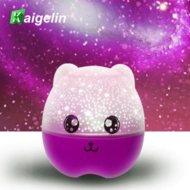 

Cute Bear Model Sound Desktop Lamp Projector Light Starry Sky LED Night Light Rotate Music Romantic Night Lamp For Bedroom Deco