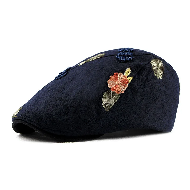 

Women`s Newsboy Caps Chinese Style Asian Ethnic Floral Emboridery Ivy Irish Hats For Lady