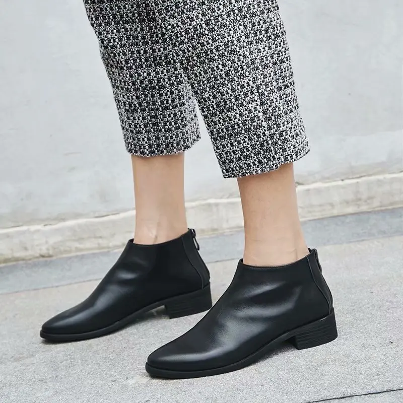 

Fashion Europe And the United States Original Not Easy To Winkle Big Star Leather Flat Women's Short High Quality Women's Shoes