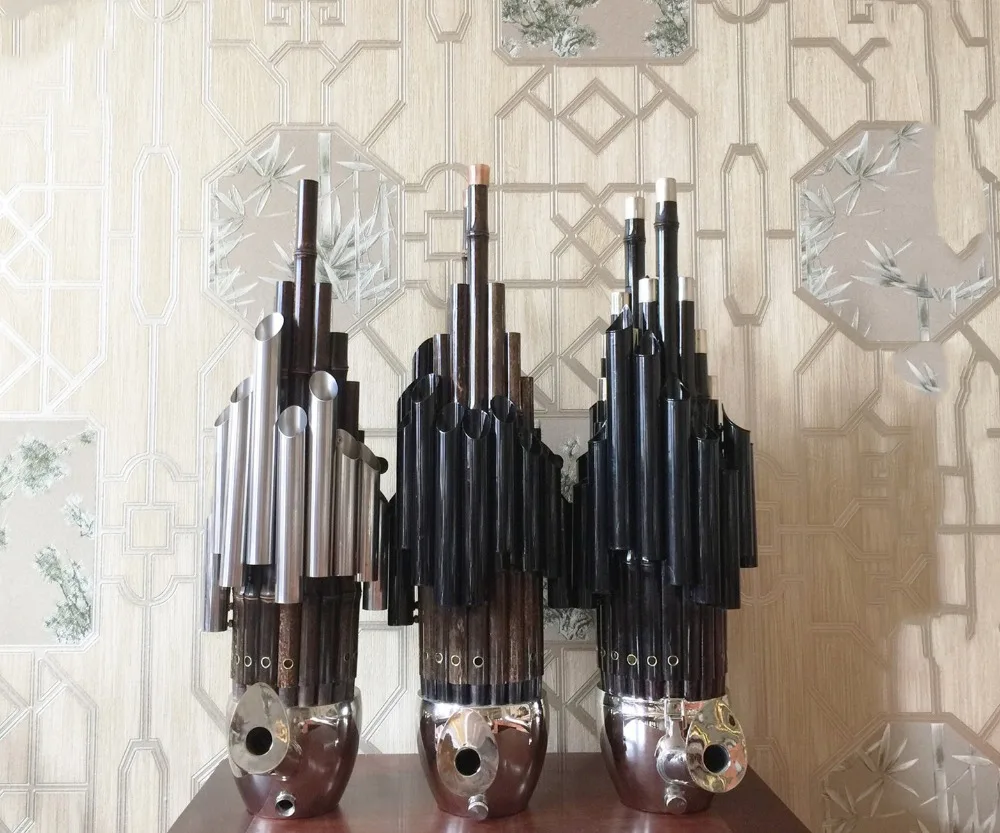 Chinese traditional Musical Instrument BAMBOO SHENG ancient reed pipe