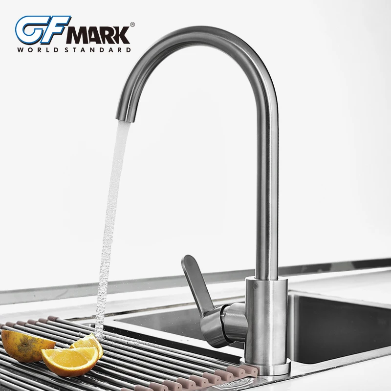 GFmark Kitchen Faucet Brushed Crane Sink Taps Home