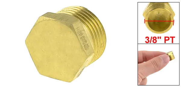 Threaded Diameter Brass Internal Hex Head Pipe Connector Gold Tone