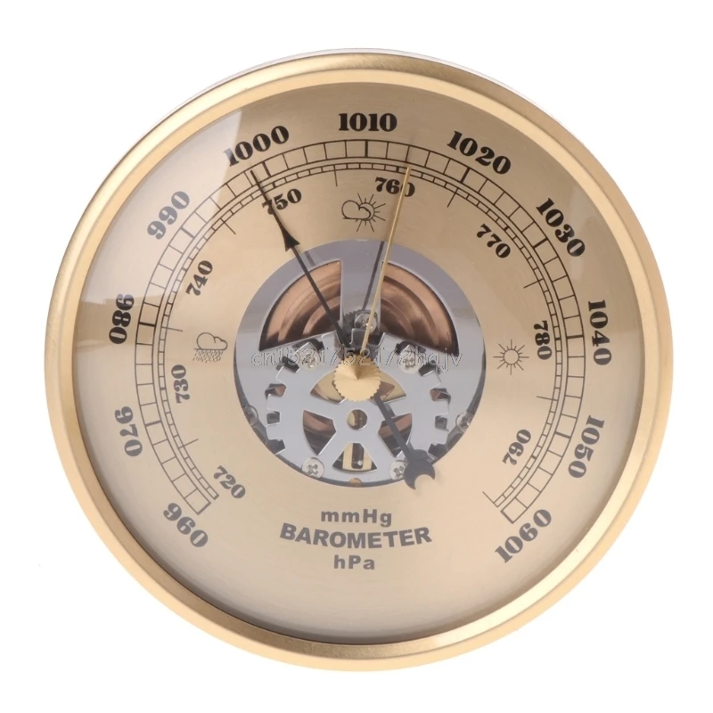 

108mm Wall Mounted Barometer Perspective Round Dial Air Weather Station mmHg/hPa D22 dropship