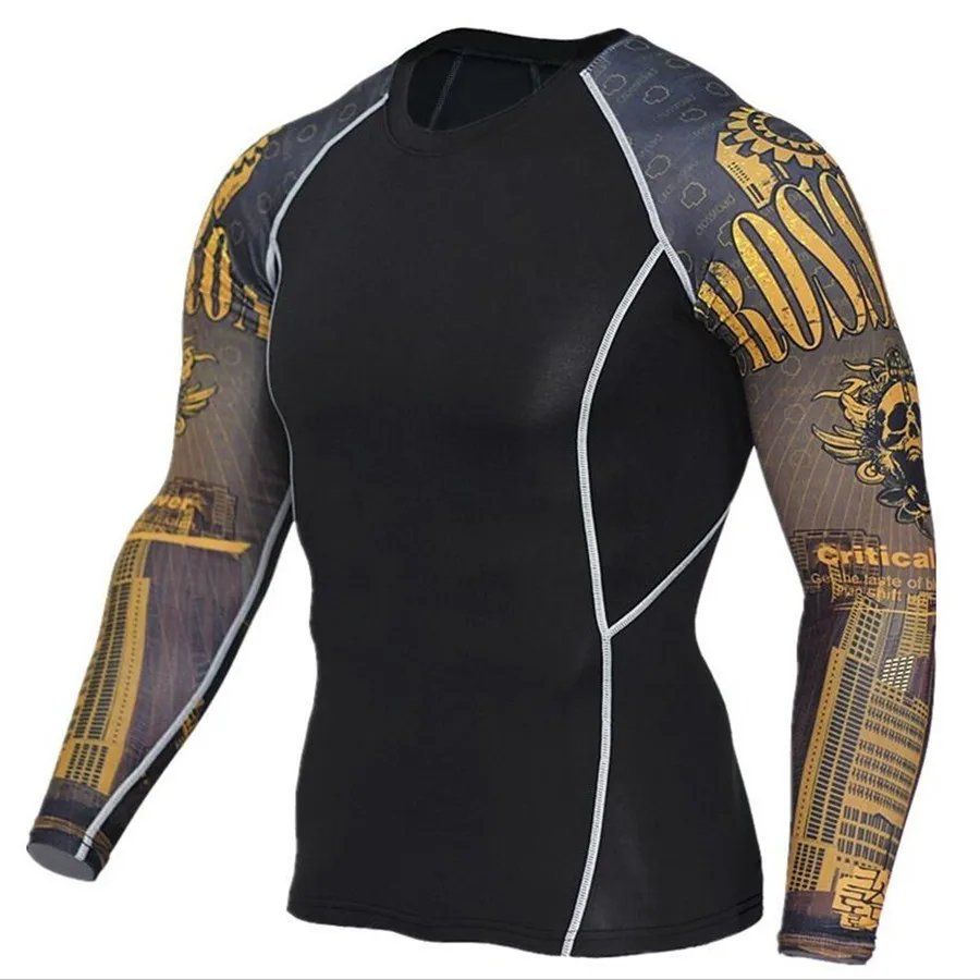 Competition Rash Guard компрессионная рубашка-BJJ(IBJJF утвержден)& MMA - Цвет: Orange