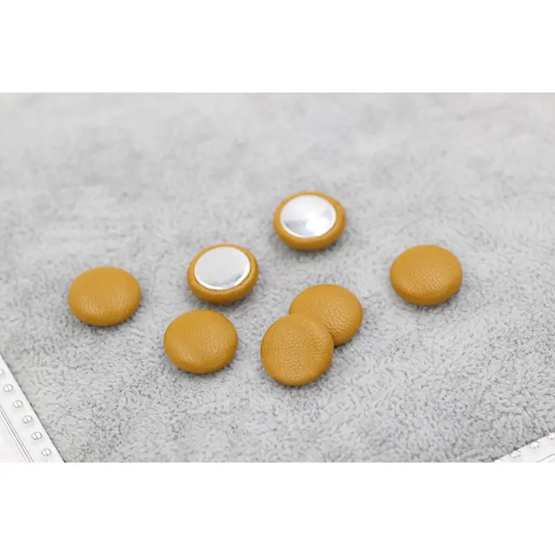 10mm 13mm Faux leather round cloth buckle DIY button jewelry material homemade bean earrings accessories a pack of 10