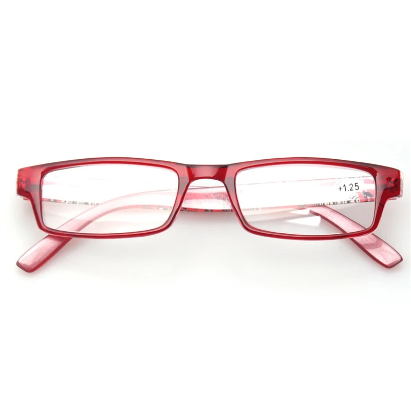 Henotin, модные женские очки для чтения с принтом, весенние шарнирные прямоугольные оправы, удобные очки 0,5 - Цвет оправы: Red