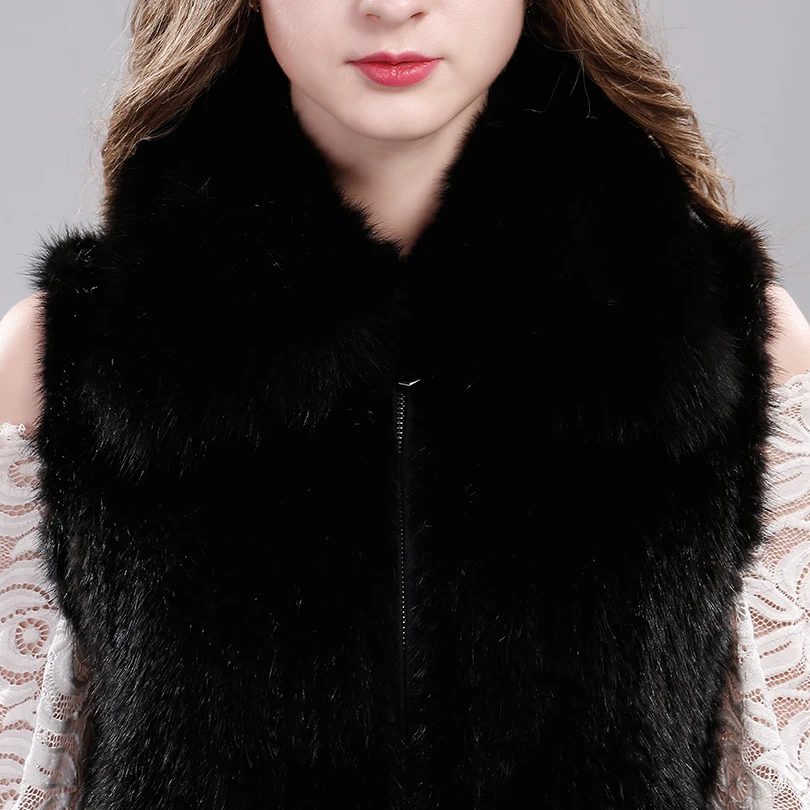 Pardessus 100 Tricoté Veste Femmes Grande Sans Lady Taille Naturelle Fourrure En Vison Véritable De Femme 01 Manches Gilet Manteau 8OSdq8w