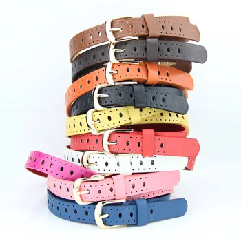 

New ladies belt pin buckle thin belt fashion hundred matching pants with hollow punk women belt luxury fashion harajuku