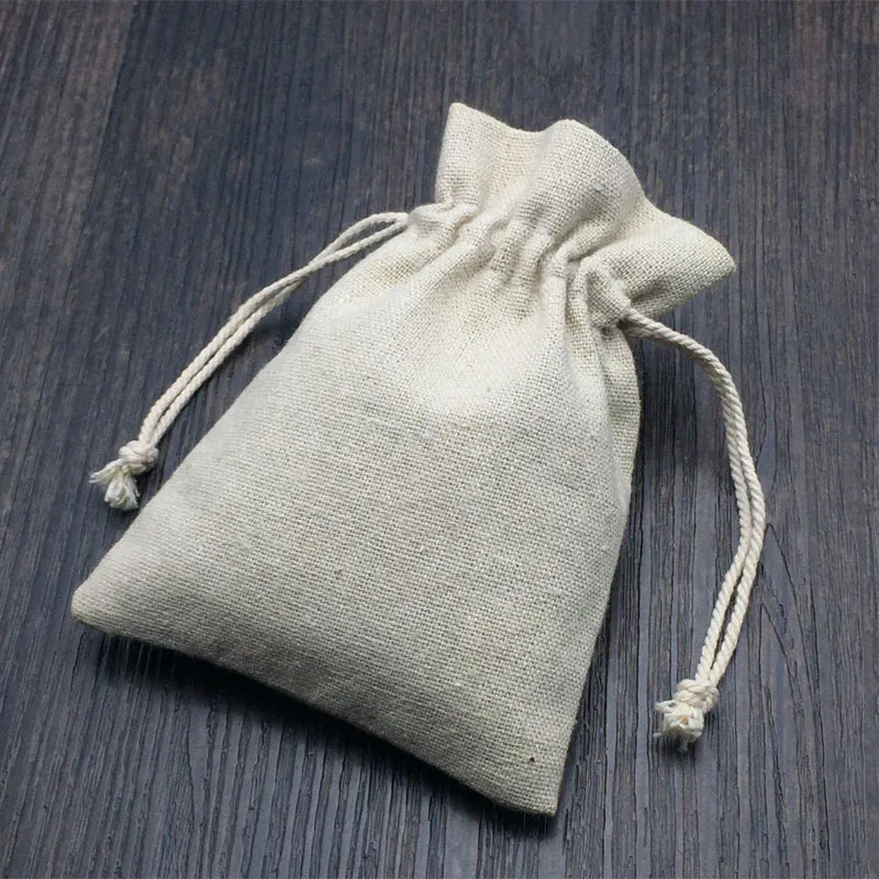 Льняной джутовый Подарочный мешочек с кулиской 9x12 см 10x15 13x17 Упаковка из 50 мешков