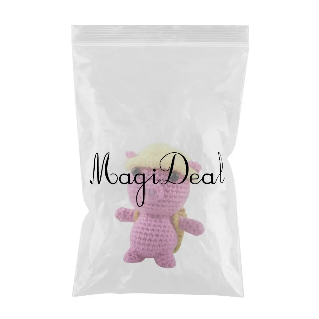 fityle Lovely Pink Pig Crochet Doll Kit for Adults Beginners Learn to Knitting Sewing Christmas Crafts