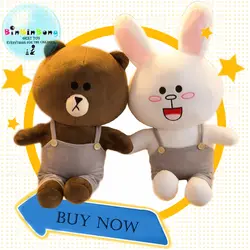 35 см бурый медведь и кролик Кони набивная плюшевая игрушка медведь плюшевые игрушечные животные мягкие куклы Kawaii детские подарки на день