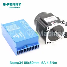 G-PENNY Nema34 86X80 шаговый двигатель с замкнутым контуром 110 нм 5А 642Oz-in Гибридный двигатель с замкнутым контуром драйвер двигателя постоянного тока(40-в)/переменного тока(60-80 в