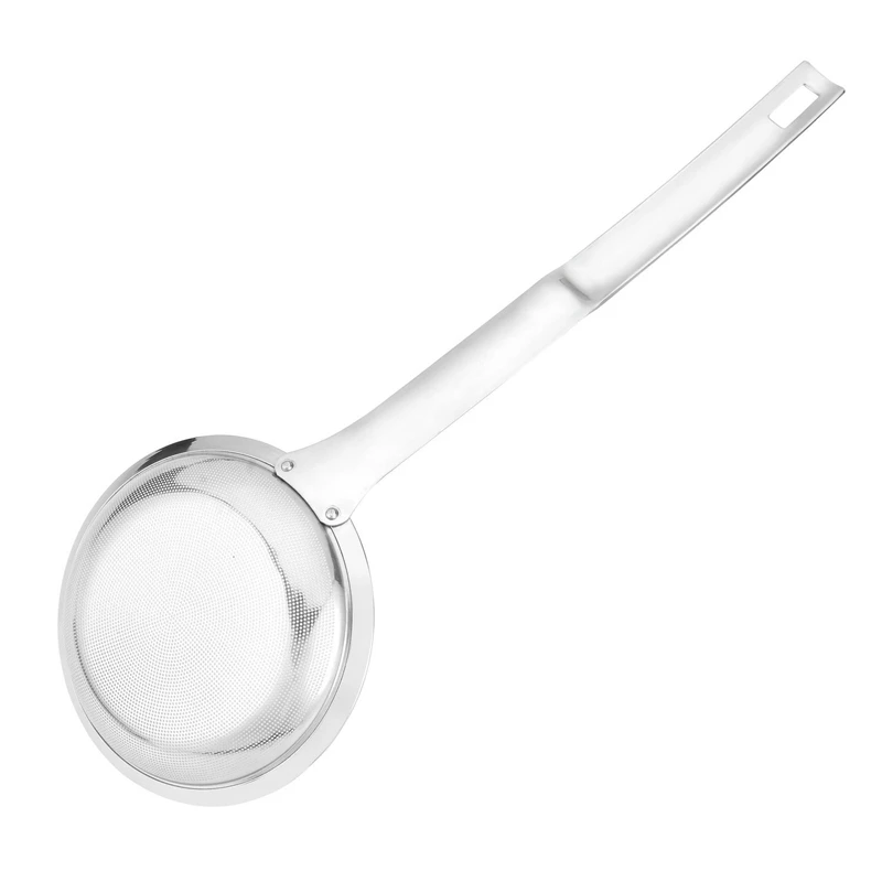 Multi-Functional Hot Pot Skimmer Spoon- Stainless Steel Fine Mesh Food Strainer for Skimming Grease and Foam