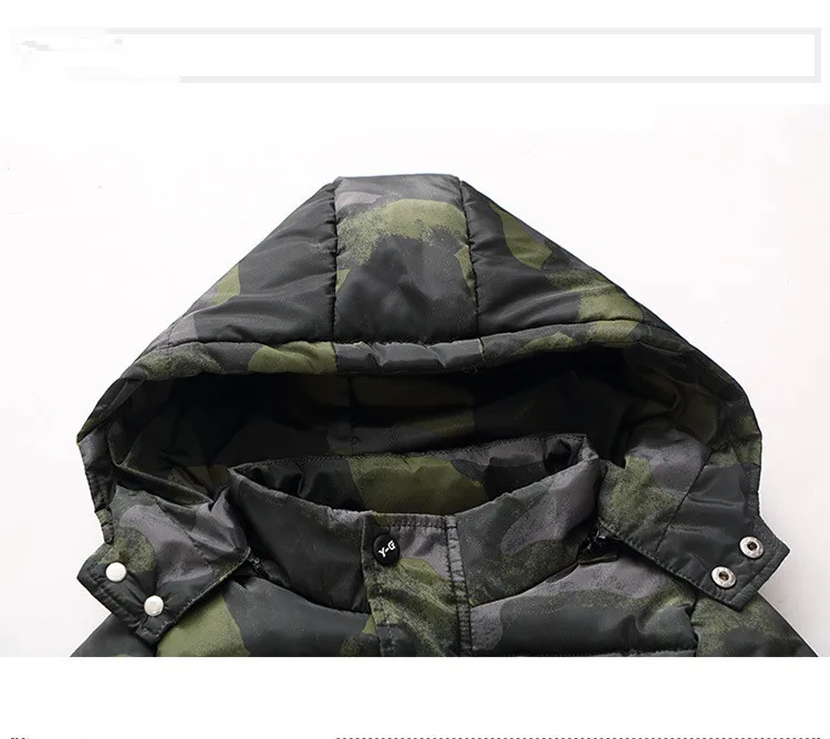 Зимняя куртка г. Новые модные камуфляжные парки для мальчиков куртка на подкладке из хлопка теплое бархатное пальто с капюшоном 120-170