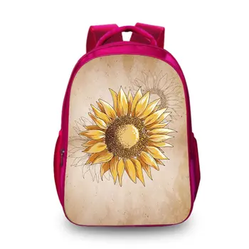 

BAOBEIKU New Sunflowers&Honeycomb 3D Backpack Cute Fashion School Backpacks for childrend Shoulder Bags for Boys DropShipping