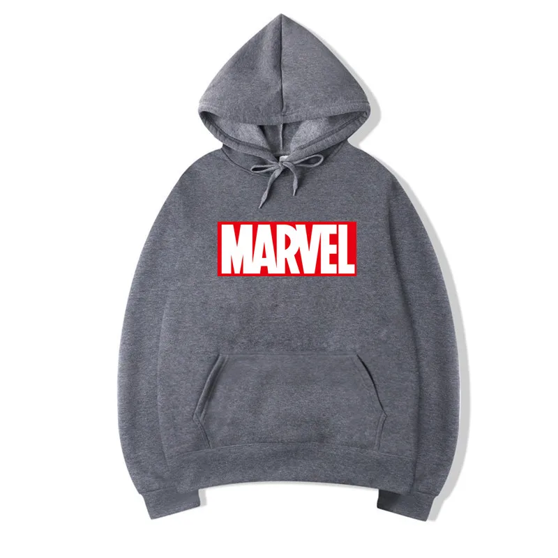 

2019 Autumn And Winter Brand Sweatshirts Men High Quality MARVEL Letter Printing Fashion Mens Hoodies Thickened Men's Hoodie