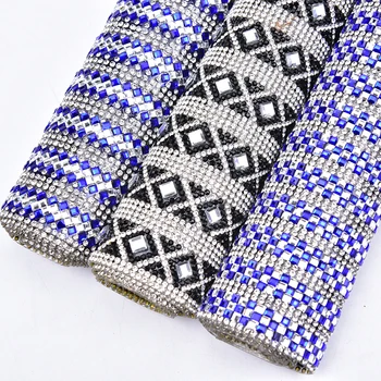 

24*40cm/Sheet Clear Crystal Rhinestone Mesh Strass Wedding Applique Hotfix Or Self Adhesive Banding Fabric For Clothes