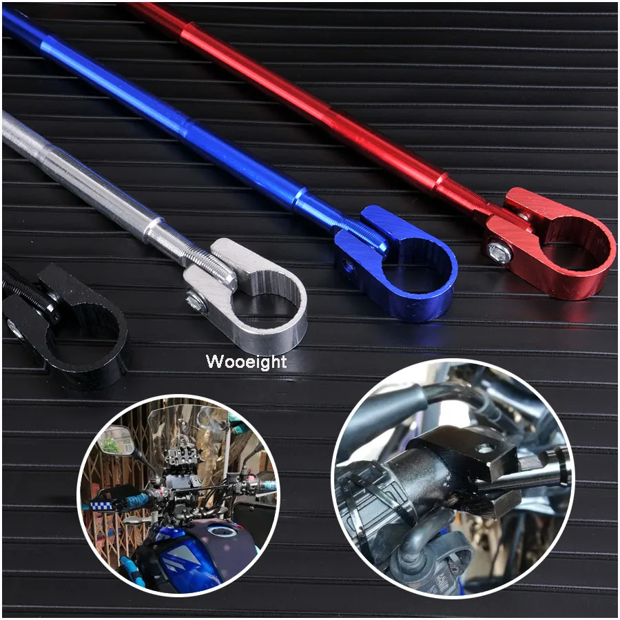 Wooieght 22mm Universal Motorcycle Motorbike Handlebar Trolley Adjustable Rod Balance Bar Cross Handle Reinforce Grips (4)