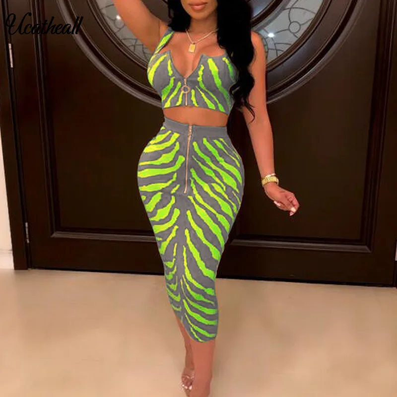 

Off Shoulder Summer Dress Women Stripe Printed Two Piece Dress Zipper High Waist Party Club Bodycon Dress Vestidos