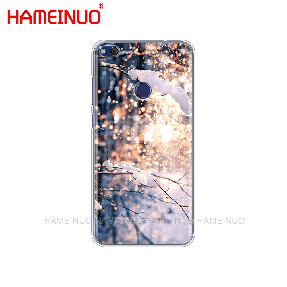 HAMEINUO Пейзаж Зима светильник снежного покрова чехол для телефона для huawei Ascend P7 P8 P9 P10 P20 lite plus pro G9 G8 G7 - Цвет: 43517