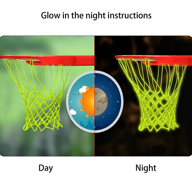 45 см светящийся свет баскетбольная сетка стрельба обучение зеленая светящаяся баскетбольная сетка задний борт обод мяч сетка нейлон сачок