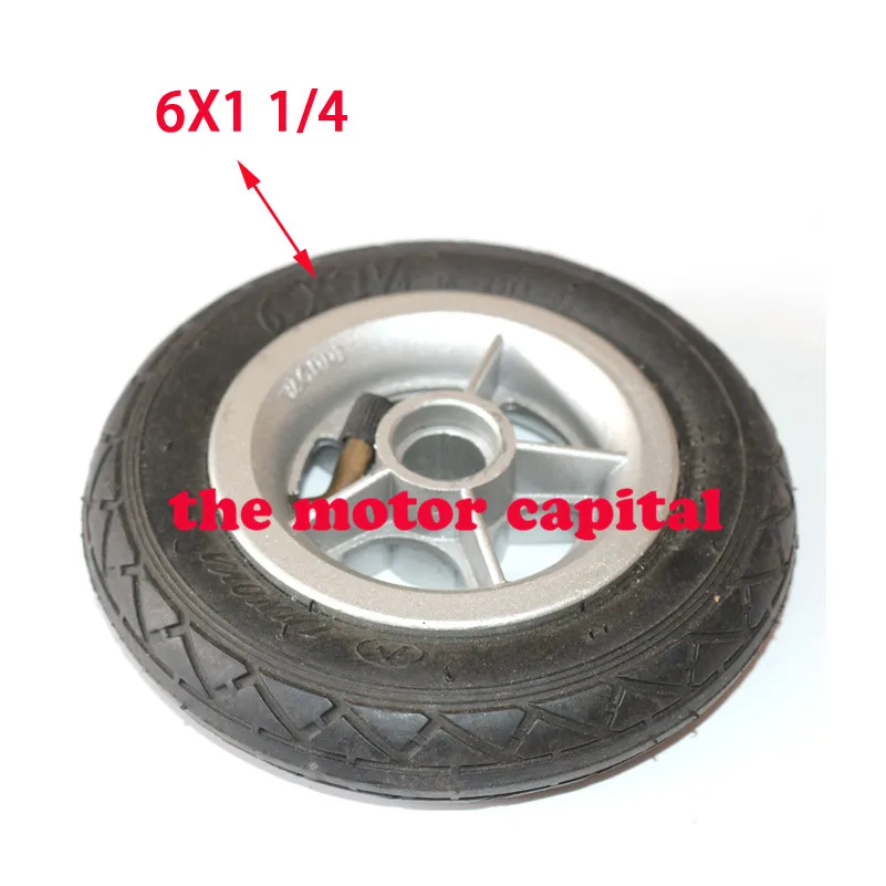 Хорошая 6x1 1/4 мотоциклетная шина 150 колесо для скутера алюминиевый пластик ступица внутренняя труба электрический скутер 6 дюймов пневматическая шина