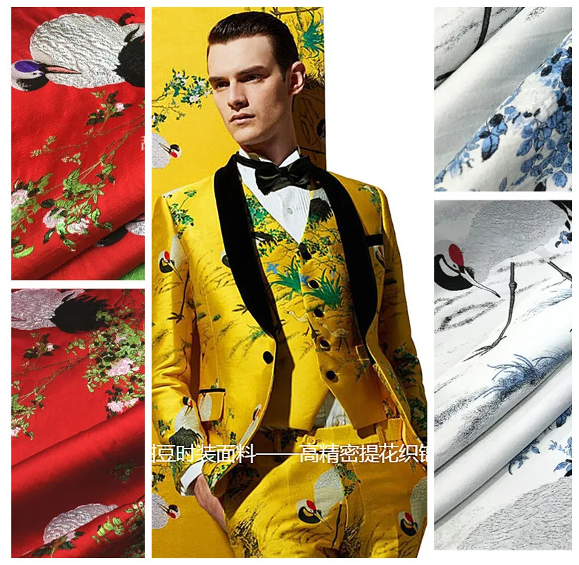 Location fashion jacquard fabric meter 145cm autumn winter crisp jacket diy dress polyester wholesale cloth | Дом и сад