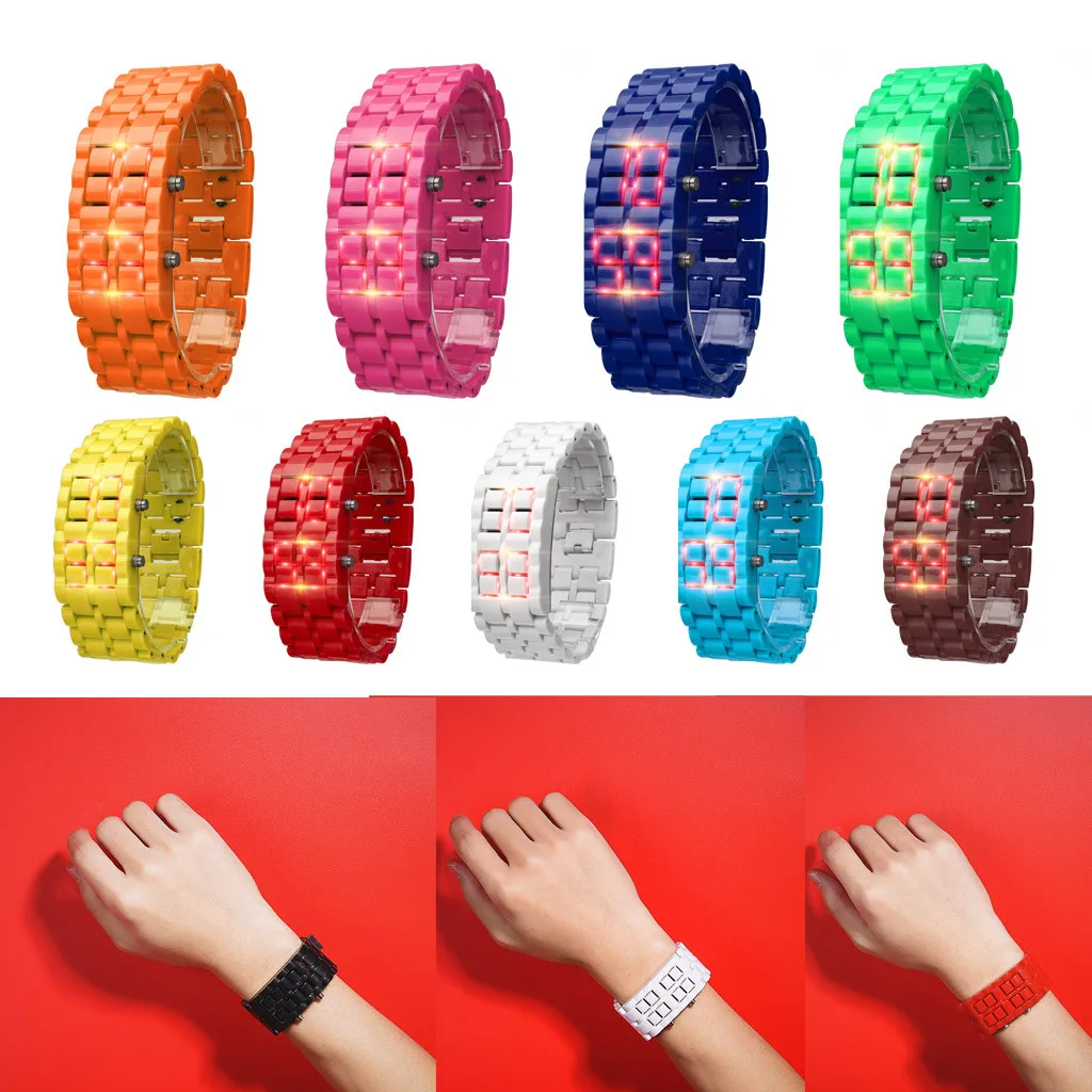 

New Iron Samurai Metal Bracelet Watch LED Digital Hour Men Women sport watch Electronic Watch digital Watch gifts