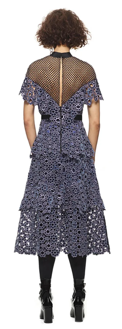 SMTHMA/высокое качество, новая мода, высококачественное платье «Автопортрет», Runesy, кружевное длинное платье макси в стиле пэчворк