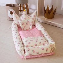 Детская кроватка переносная люлька для новорожденных складная кровать для малыша хлопок стеганые подушки 3 шт./компл. постельные принадлежности для младенцев уход на открытом воздухе путешествия BXX005