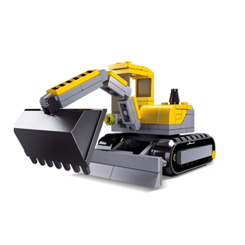 

KAZI 131Pcs Blocks City Construction Digging Engineering Vehicles Trans Toys Robot Model figures building bricks