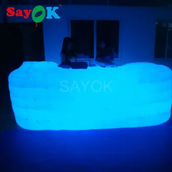 Online Cheap Inflatable Bar Counter/ Inflatable Service Desk Led Inflatable Bar DJ Booth For Sale With Free Shipping