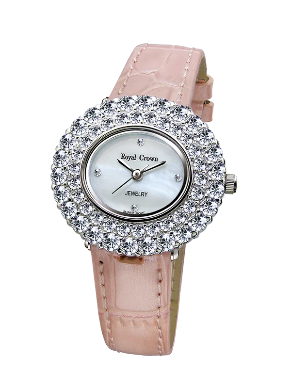 

Royal Crown Jewelry Watch 3631 Italy brand Diamond Japan MIYOTA platinum Fashion Women Watches 2018 High Quality Genuine Leather