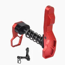 Skeletonized Texturizado CNC Acabado Dupla Face (Left & Right Hand) a Liberação do compartimento de Captura Para M4/M16 Series Airsoft AEG Vermelho DIY