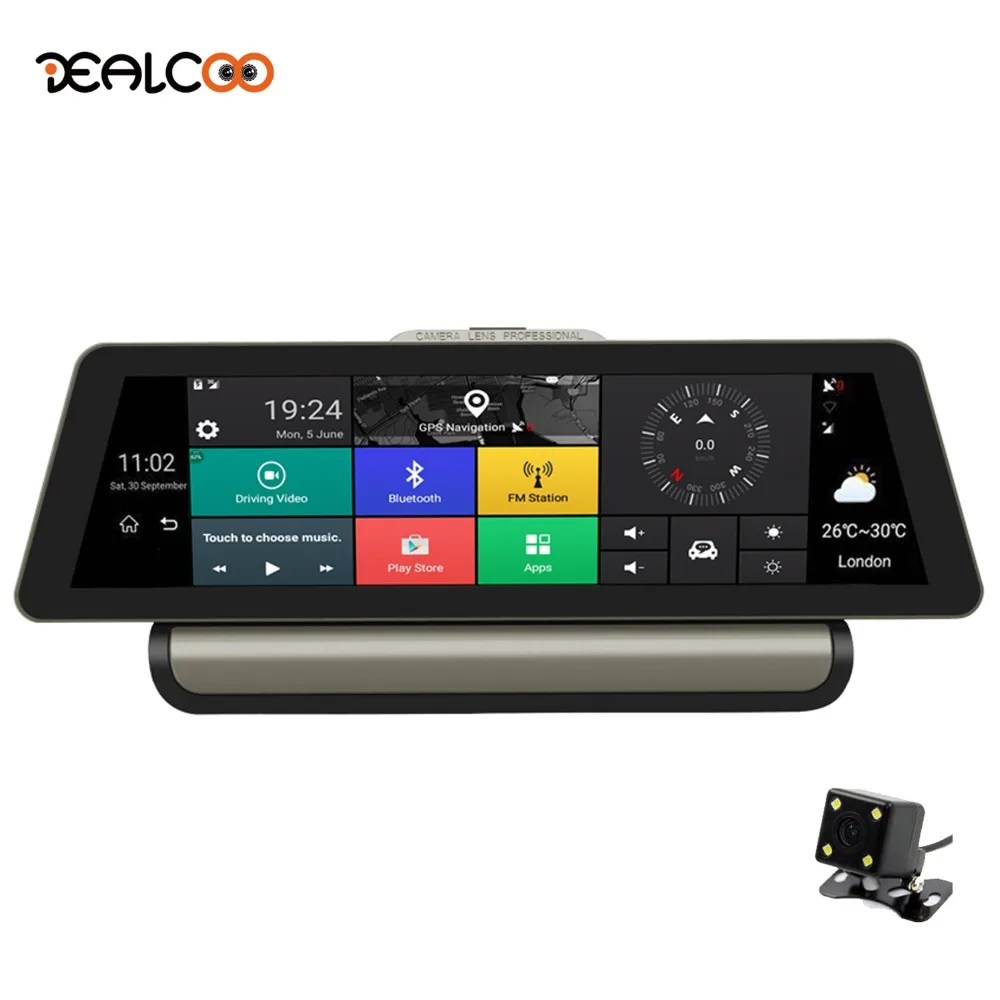 Dealcoo T8 Pro 10 &quotВидеорегистраторы для автомобилей gps 4G android автомобильный Камера WI FI