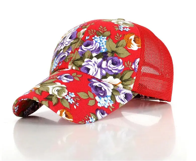 free shipping Ladies Baseball Caps Flower Printing Summer Style Hip Hop
