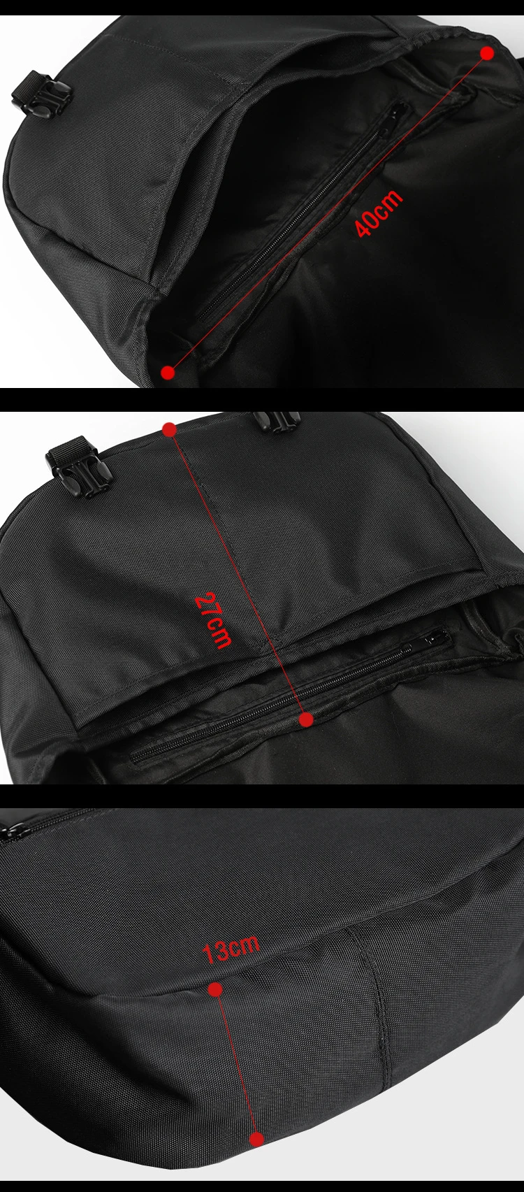 Rua Preto Crossbody Simples Saco Grande Saco